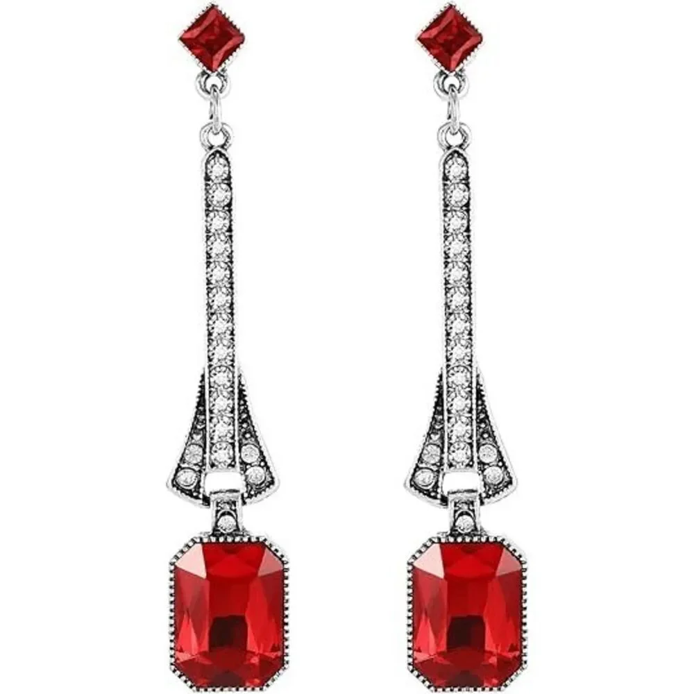 ❤️✨ 4PCS 1920s Red Accessories Flapper Great Gatsby Retro Costume Set NEW